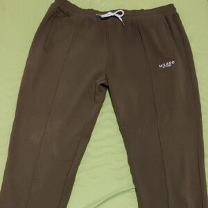 Milano Men's Olive Joggers with White Drawstring